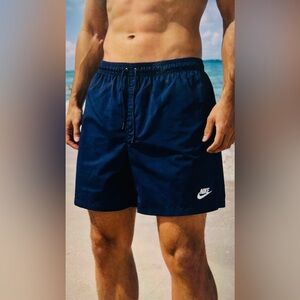 Nike Navy Blue Swim/Training Shorts with White Swoosh